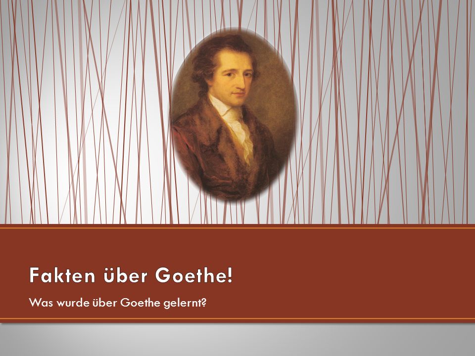 Was wurde über Goethe gelernt