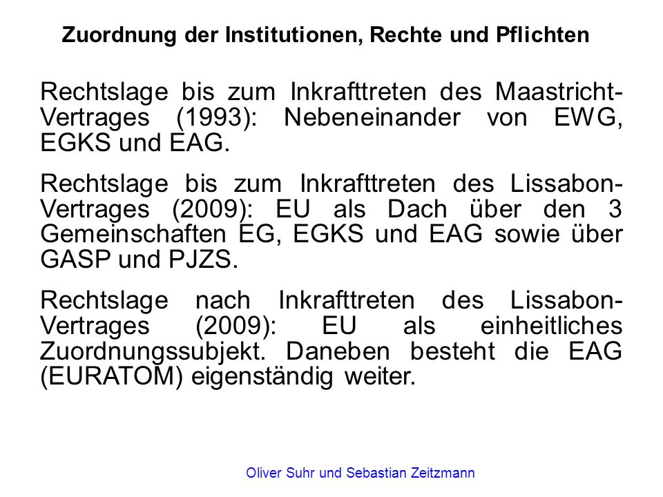 Rechtslage Bis Zum Inkrafttreten Des Maastricht Vertrages 1993