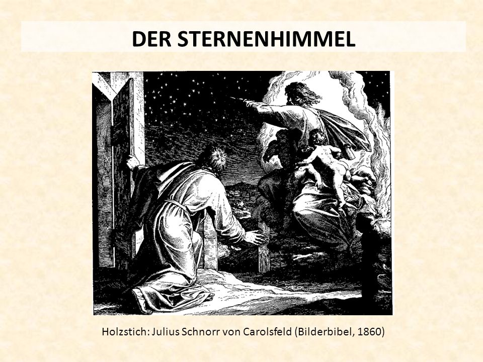 DER STERNENHIMMEL Holzstich: Julius Schnorr von Carolsfeld (Bilderbibel, 1860)