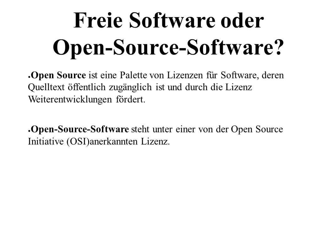 Freie Software Und Open Source Software Seminar Wissen In Der