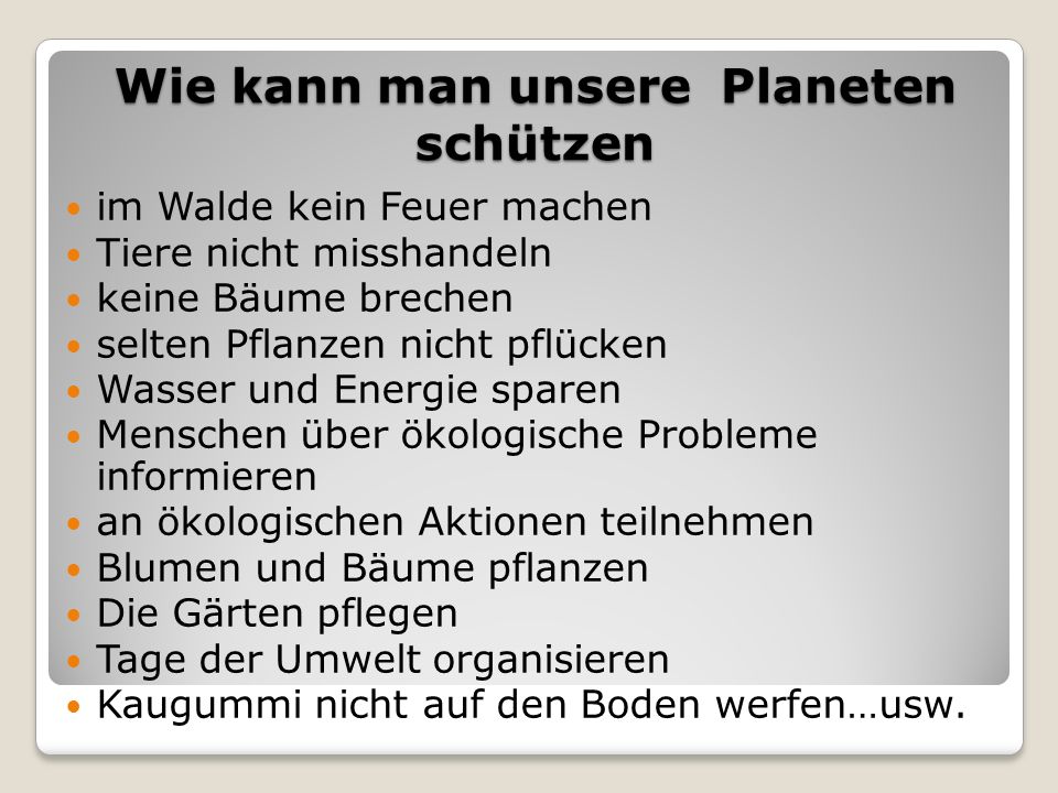 Präsentation zum Thema: "Der Umweltschutz in Deutschland Der Umweltsch...