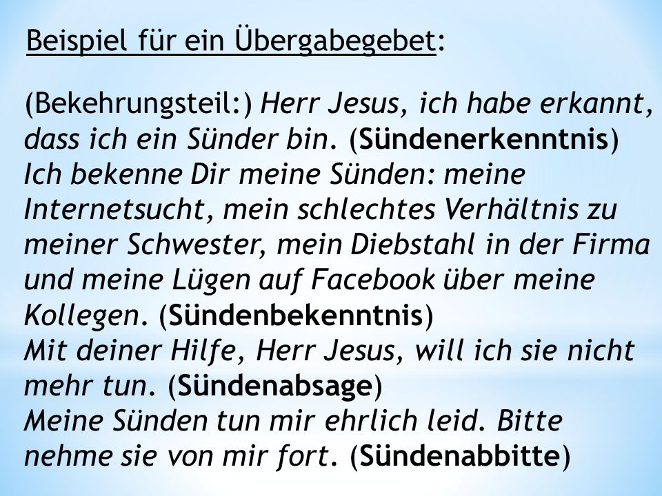 Übergabegebet jesus